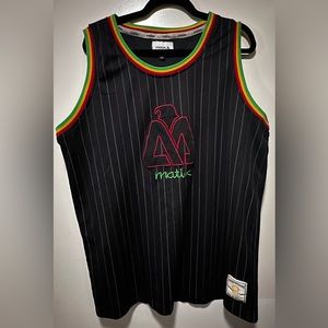 Vintage Y2K Matix Skateboarding Brandon Biebel Rasta Basketball Jersey Mens Med